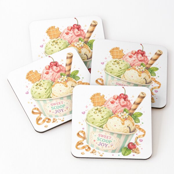 Item preview, Sweet Scoop Joy Cute Ice Cream Dessert Lover Colorful Summer Food Art designed and sold by inkoutninja.