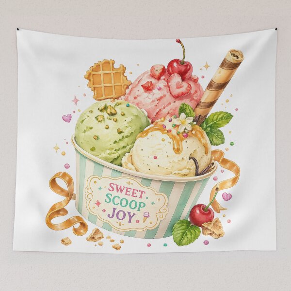 Item preview, Sweet Scoop Joy Cute Ice Cream Dessert Lover Colorful Summer Food Art designed and sold by inkoutninja.