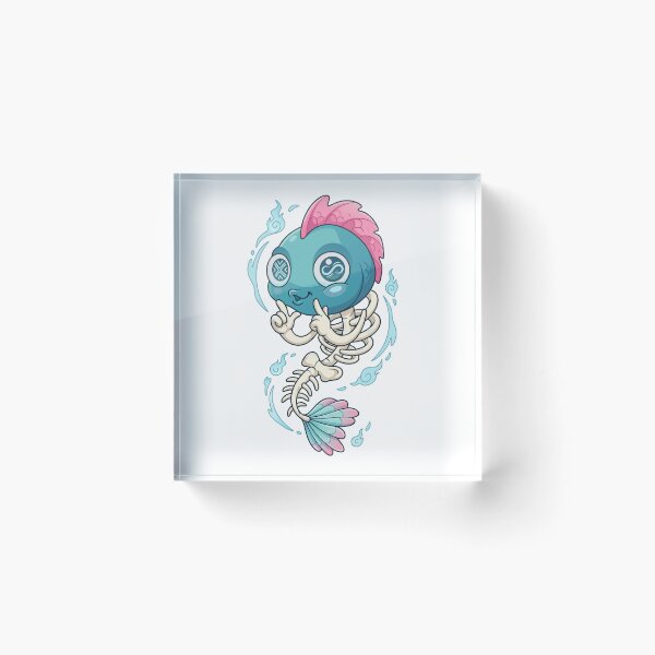 Item preview, Pastel Creepy Cute Skeleton Fish Mermaid Art designed and sold by Rupesh-Art26.