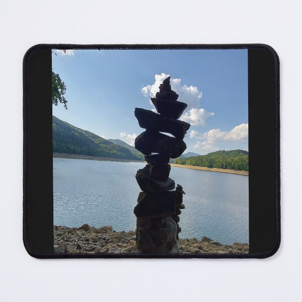 Item preview, Zen Stone Cairn by the Peaceful Lake designed and sold by ObjectAndNature.