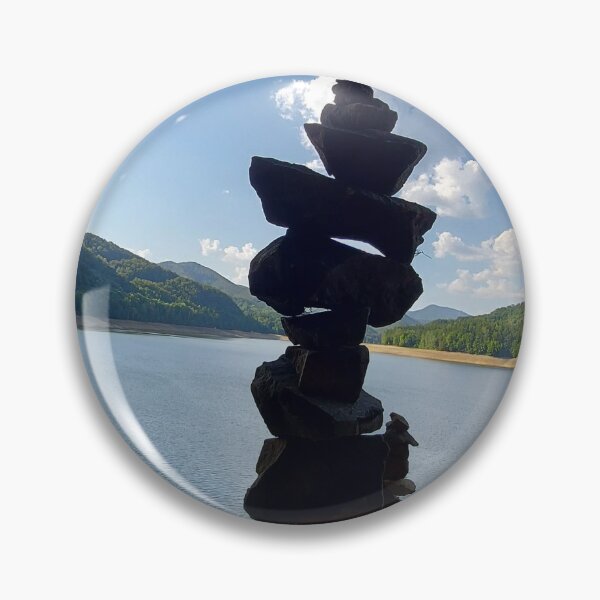 Item preview, Zen Stone Cairn by the Peaceful Lake designed and sold by ObjectAndNature.