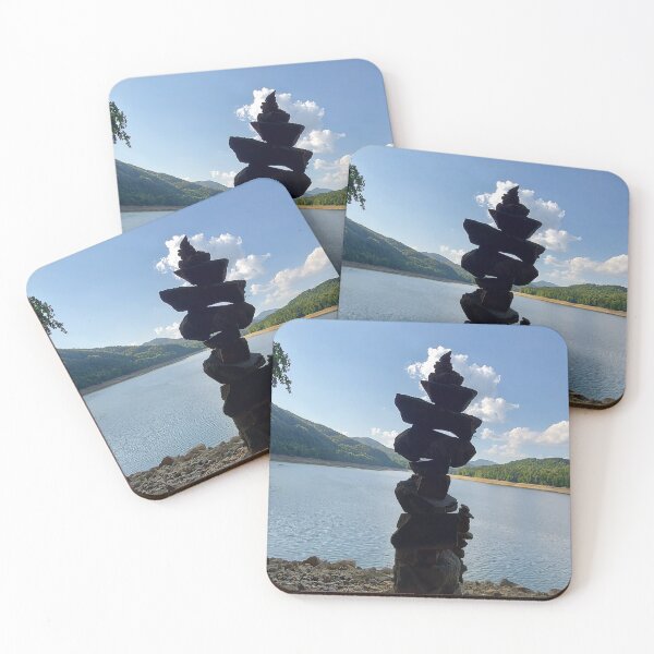 Item preview, Zen Stone Cairn by the Peaceful Lake designed and sold by ObjectAndNature.
