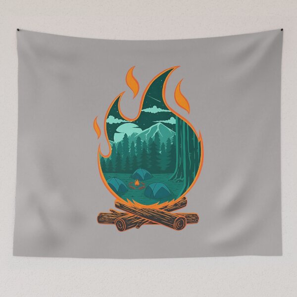 Item preview, Campfire Night Wilderness Tent Art-35 designed and sold by BronislavShvets.