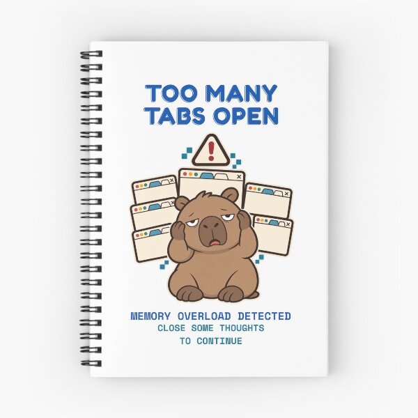 Item preview, Too Many Tabs Open Capybara –  Light Apparel Memory Overload Tech Humor designed and sold by SimplyDraftShop.