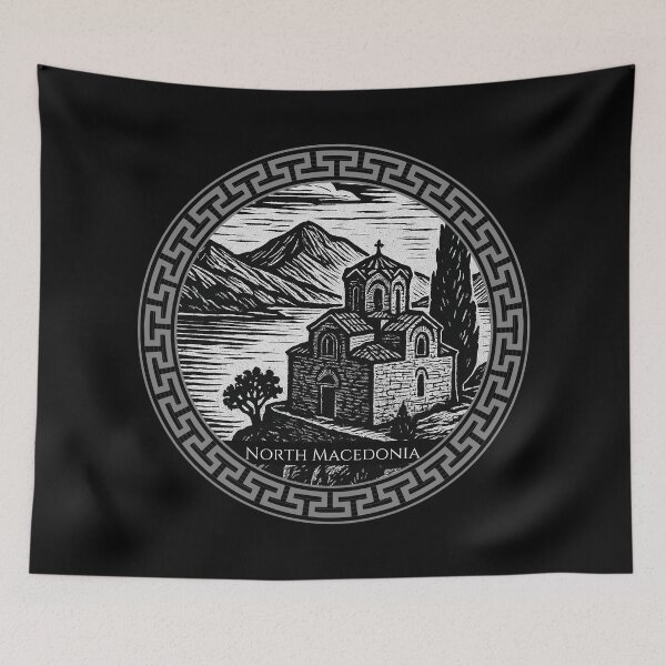 Item preview, North Macedonia Vintage Woodcut Art designed and sold by Thistle-TShop.