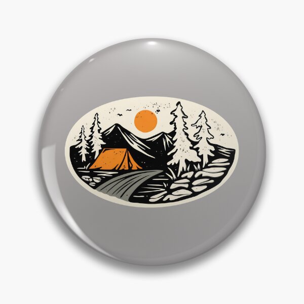 Item preview, Campfire Sunset Tent Vintage Outdoor Badge-30 designed and sold by BronislavShvets.