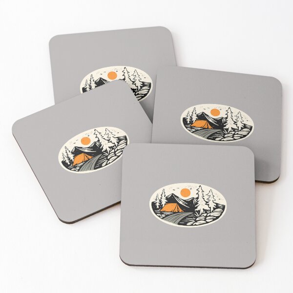Item preview, Campfire Sunset Tent Vintage Outdoor Badge-30 designed and sold by BronislavShvets.