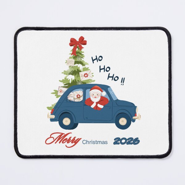 Item preview, Santa Driving Blue Vintage Car Merry Christmas 2026 designed and sold by poonzapoon.