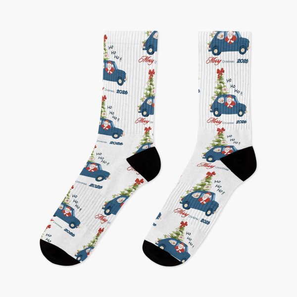 Item preview, Santa Driving Blue Vintage Car Merry Christmas 2026 designed and sold by poonzapoon.