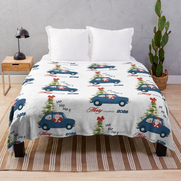 Item preview, Santa Driving Blue Vintage Car Merry Christmas 2026 designed and sold by poonzapoon.