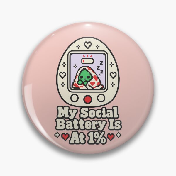 Item preview, My Social Battery Is At 1% Tamagotchi Virtual Pet designed and sold by KungPowUnicorn.