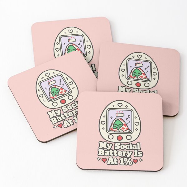 Item preview, My Social Battery Is At 1% Tamagotchi Virtual Pet designed and sold by KungPowUnicorn.