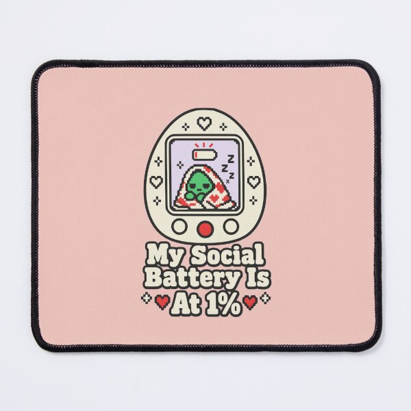 Item preview, My Social Battery Is At 1% Tamagotchi Virtual Pet designed and sold by KungPowUnicorn.