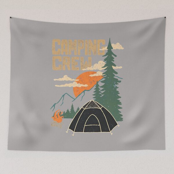 Item preview, Camping Crew Retro Sunset Tent Trees-78 designed and sold by BronislavShvets.