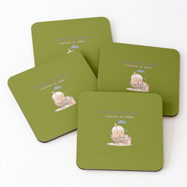Item preview, Boba Office Worker Laptop Rain Cloud Kawaii designed and sold by Soft Strength Studio.