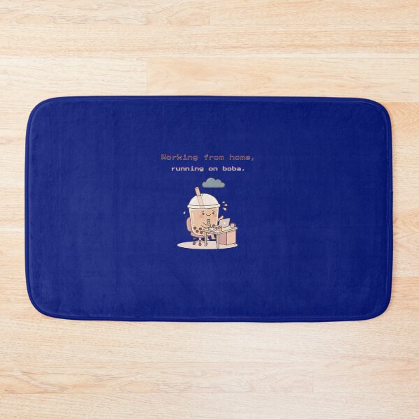 Item preview, Boba Office Worker Laptop Rain Cloud Kawaii designed and sold by Soft Strength Studio.