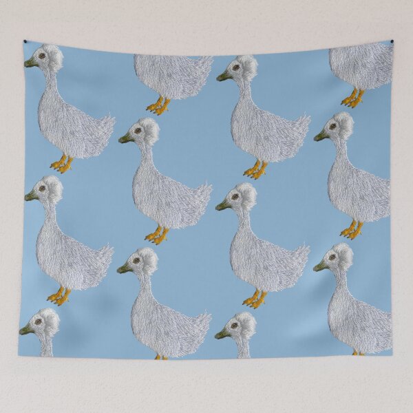 Item preview, Crested duck handembroidery designed and sold by Alsa.handembroidery.