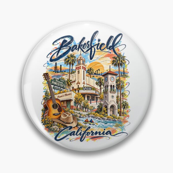 Item preview, Bakersfield California Travel Poster – Oil Fields, Music & Kern River designed and sold by Russell Thorne.