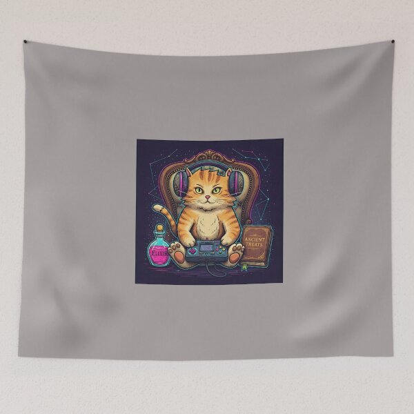 Item preview, Cat Gamer Concentrating With Controller & Treats-32 designed and sold by PascalPecha.