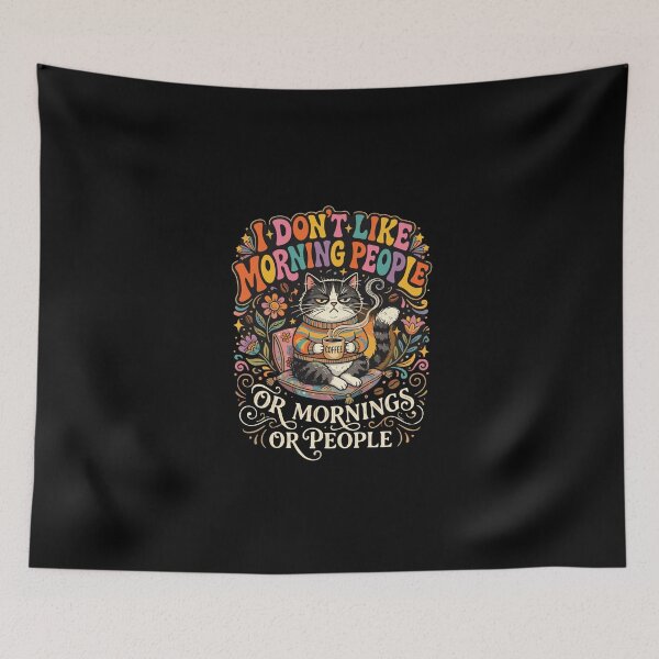 Item preview, I Don't Like Morning People Or Mornings Or People Grumpy Cat Coffee Lover Introvert Anti Morning designed and sold by PopStars1993.