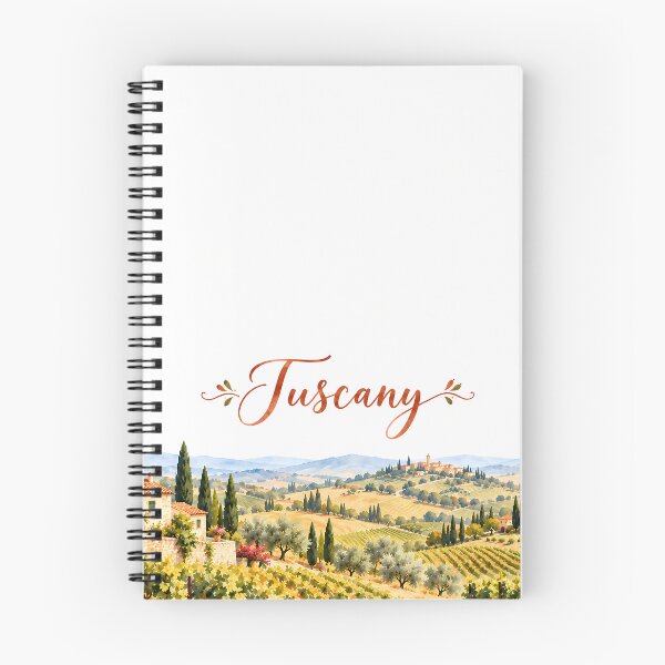 Item preview, Tuscany Hem Border – Watercolor Vineyard and Cypress Landscape designed and sold by BLUEFOX05.