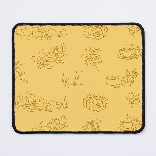 Item preview, Swiss Alpine Chocolate Toile Golden Mustard A1 designed and sold by MaddaMom.