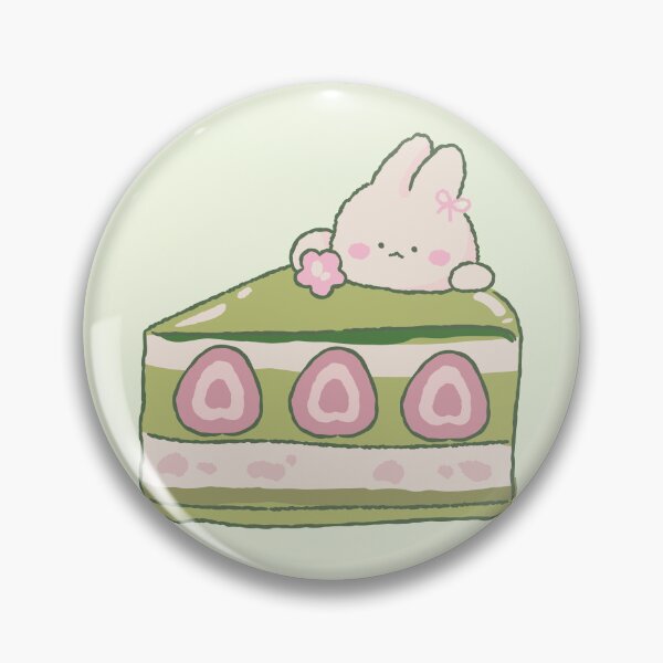 Item preview, kawaii strawberry matcha cake designed and sold by PeachyLitchi.