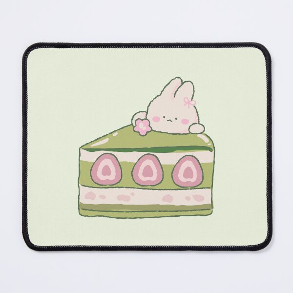 Item preview, kawaii strawberry matcha cake designed and sold by PeachyLitchi.