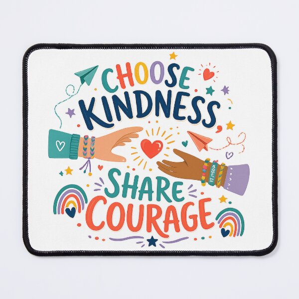 Item preview, Choose Kindness Share Courage Positive Friendship Inspirational Quote Art designed and sold by inkoutninja.