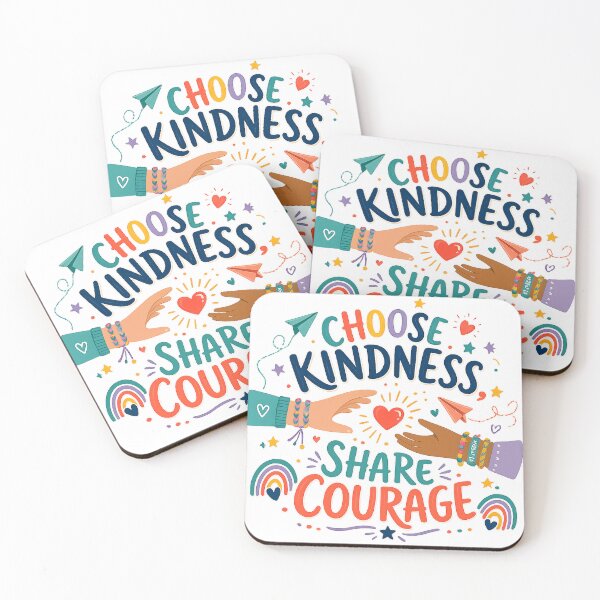 Item preview, Choose Kindness Share Courage Positive Friendship Inspirational Quote Art designed and sold by inkoutninja.