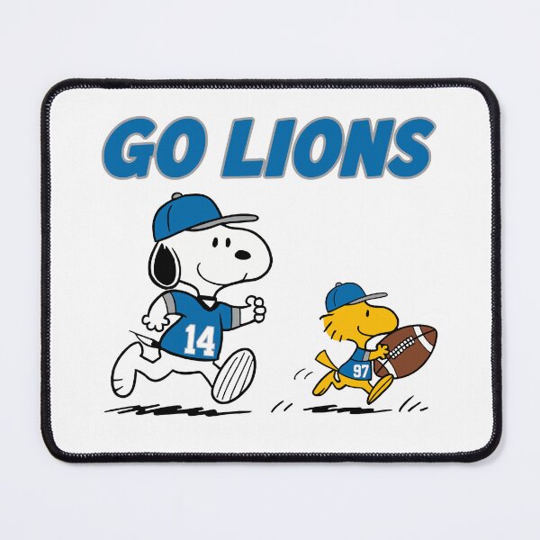 Item preview, Snoopy & Woodstock Detroit Lions Football Retro F651 designed and sold by GLUVY-THEME.