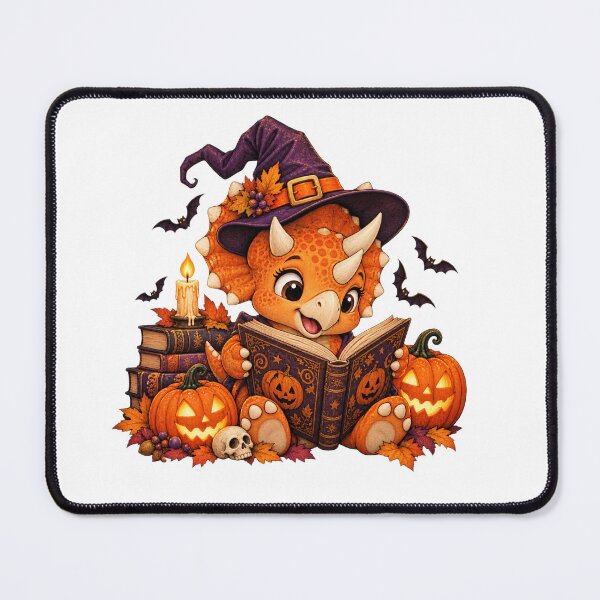 Item preview, Cute Witch Dinosaur Reading Book Halloween Triceratops designed and sold by OUICHA.
