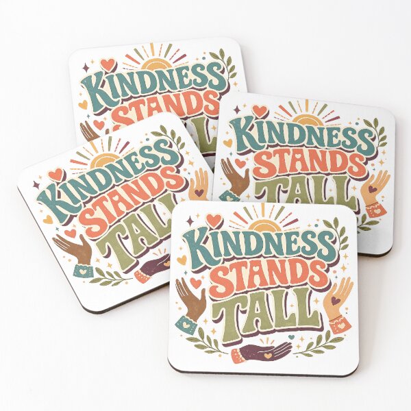 Item preview, Kindness Stands Tall Positive Inspirational Quote Diversity Unity Art Print designed and sold by inkoutninja.