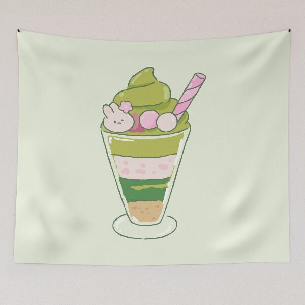Item preview, kawaii strawberry matcha  designed and sold by PeachyLitchi.