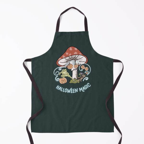 Item preview, Frog and Cat Halloween Magic Mushroom goblincore art designed and sold by LeshanArt.