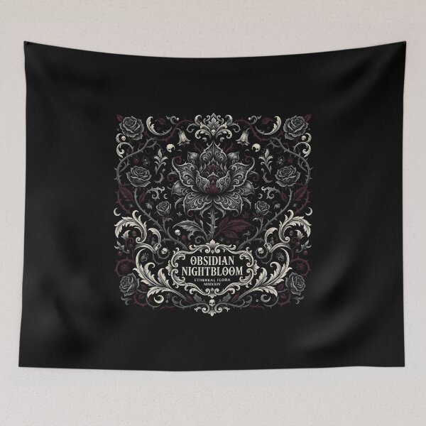 Item preview, Obsidian Nightbloom Gothic Botanical Dark Romance Art designed and sold by MCV-Designs.