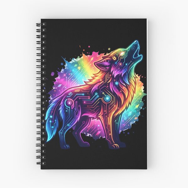 Item preview, Wolf Fursona Neon Rainbow Pride Cyberpunk Aesthetic Graphic designed and sold by DuckOddity.