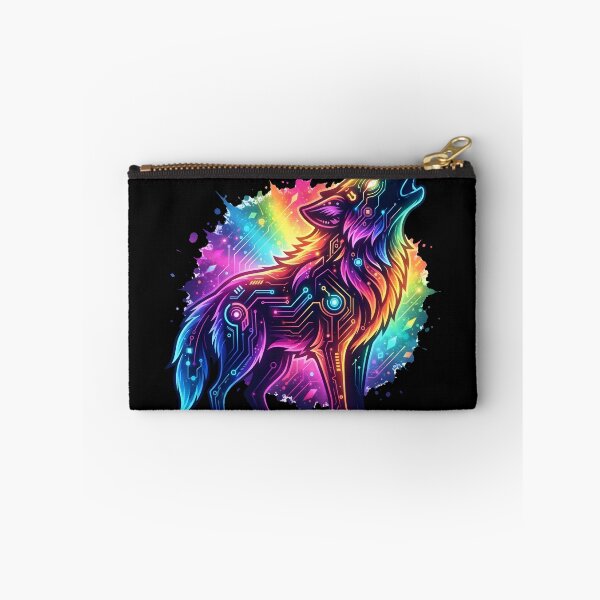 Item preview, Wolf Fursona Neon Rainbow Pride Cyberpunk Aesthetic Graphic designed and sold by DuckOddity.