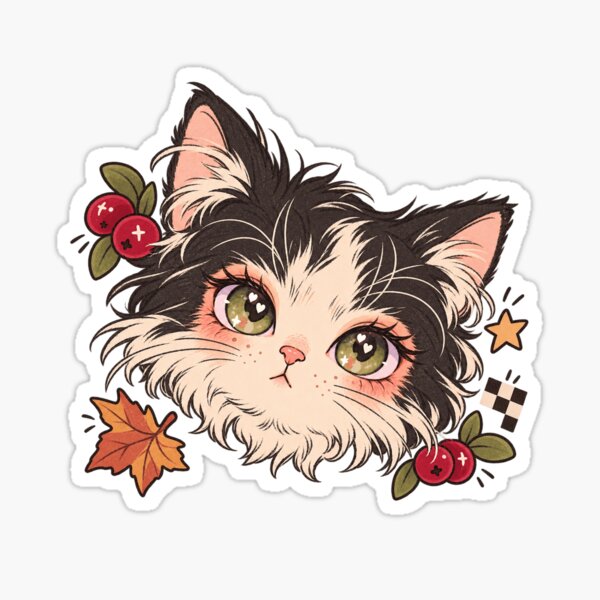 Item preview, Cranberry Cat Cozy Autumn Portrait designed and sold by thatsmaddierose.