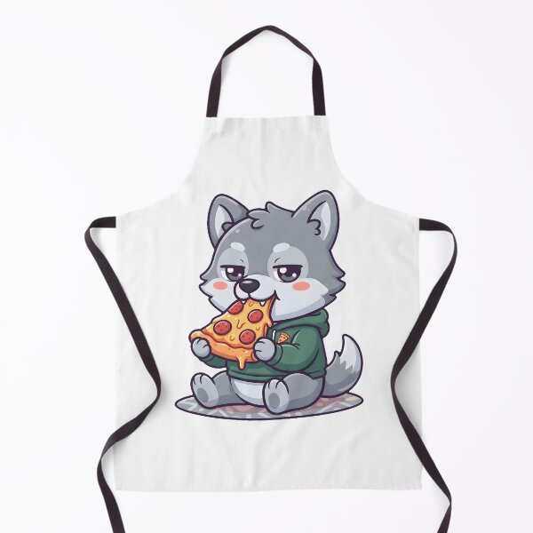 Item preview, Cute Wolf Fursona Eating Pizza Funny Chibi Meme Art designed and sold by DuckOddity.
