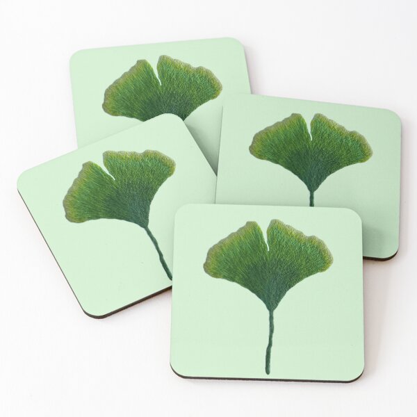 Item preview, Summer ginkgo leaf embroidered designed and sold by Alsa.handembroidery.