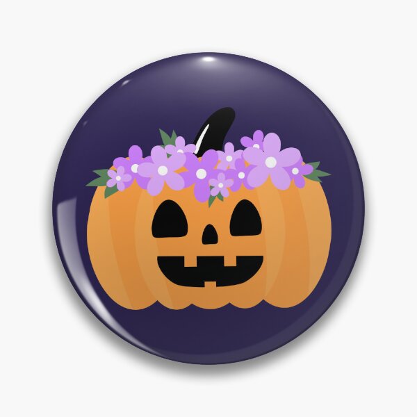Item preview, Cute Halloween pumpkin with purple flowers crown  designed and sold by Tanapan2529.