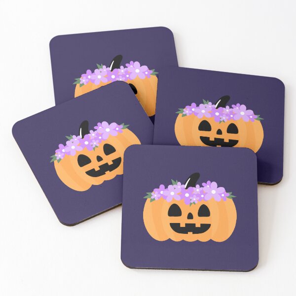 Item preview, Cute Halloween pumpkin with purple flowers crown  designed and sold by Tanapan2529.