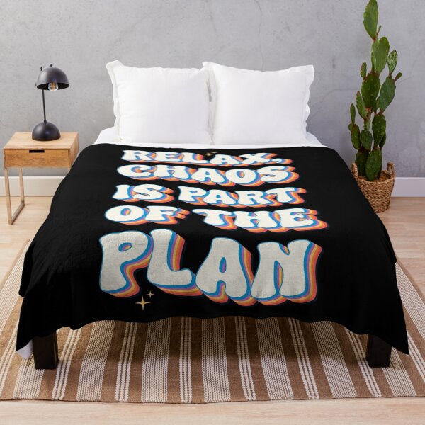 Item preview, Retro 70s Bubble Font Relax Chaos Is Part Of The Plan Groovy Mental Health Quote designed and sold by Chonkz.