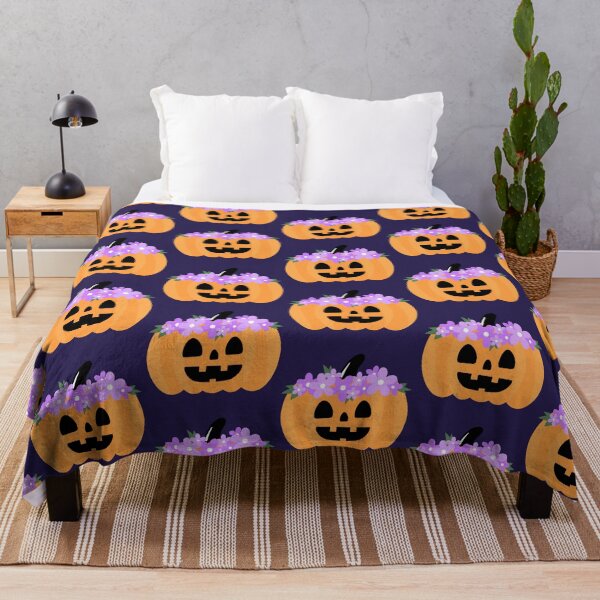 Item preview, Cute Halloween pumpkin with purple flowers crown  designed and sold by Tanapan2529.