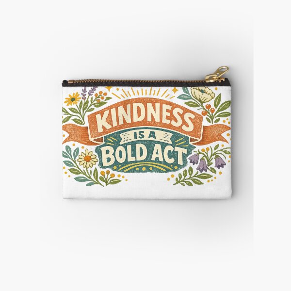 Item preview, Kindness Is a Bold Act Retro Floral Positive Quote Inspirational Art Print designed and sold by inkoutninja.