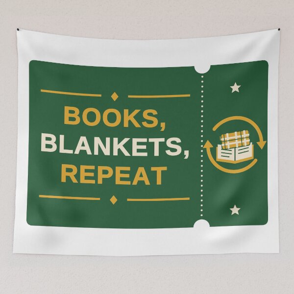 Item preview, Books Blankets Repeat Cozy Reader Ticket Badge Bookish Gift designed and sold by Mega-Shopping.