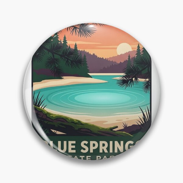 Item preview, Blue Springs State Park Alabama Sticker - Sunset Spring Pool Poster Art designed and sold by DetourDgn.