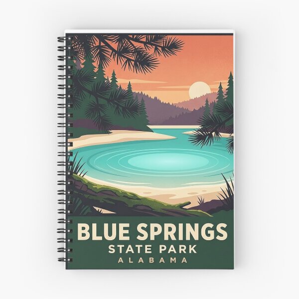 Item preview, Blue Springs State Park Alabama Sticker - Sunset Spring Pool Poster Art designed and sold by DetourDgn.