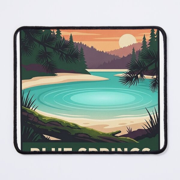 Item preview, Blue Springs State Park Alabama Sticker - Sunset Spring Pool Poster Art designed and sold by DetourDgn.